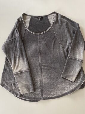 Lucky Brand Washed Gray Long Sleeve Top